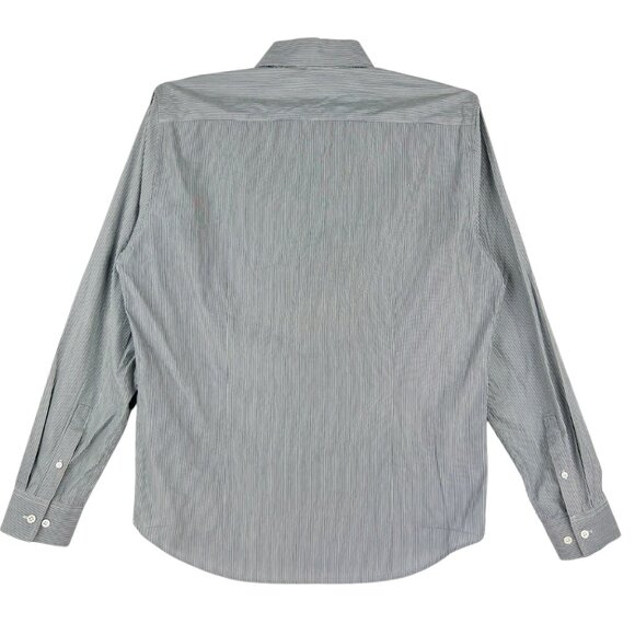 Theory Men's Grey Striped Button-Down Shirt Size L Long Sleeve Professional Wear - Picture 2 of 10
